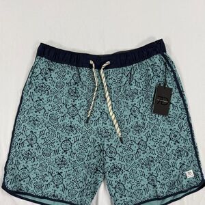 Men's Blue and Green Swim-briefs-shorts